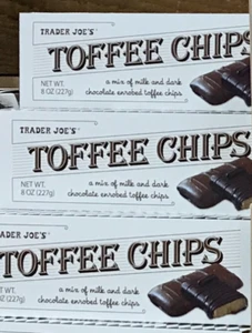 3 Pack Trader Joe's Toffee Chips Mix of Milk & Dark Chocolate 8 oz Each Box - Picture 1 of 9