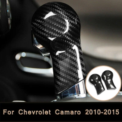 For Chevrolet Camaro 2010-2015 Carbon Fiber Gear Shift Knob Head Cover Sticker*2 - Image 1 of 4