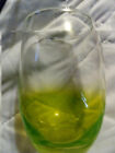 Vintage Green an clear Large fat tubler glass. only one wish I had more