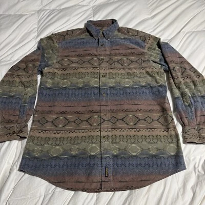 VTG 90’s Woolrich Soft Cotton Flannel Fleece Shirt Southwestern Multicolor ~ L - Image 1 of 4