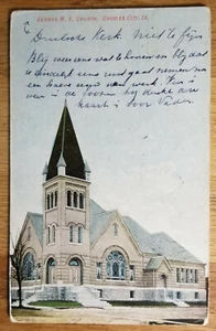 Alemán M.E. Postal de Iglesia Charles City Iowa IA PC 1917 - Imagen 1 de 1