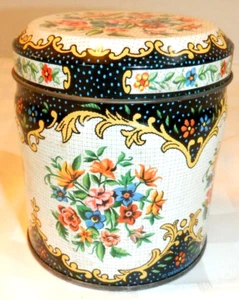 Vintage Daher Tin, England, Flowers Pattern - Picture 1 of 7