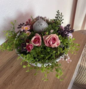 Grabgesteck Grabschmuck Vögelchen 25cm Grabgesteck Tischgesteck Blumengesteck - Bild 1 von 15