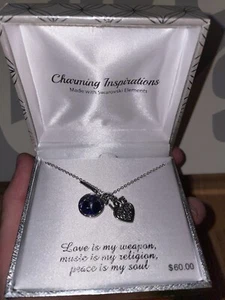 NEW Girls Fine Silver Plated Heart Musical Note Neclace Charming Inspirations - Picture 1 of 5
