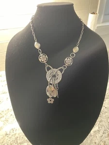 Vintage Artisan Silver Tone Bohemian Necklace - Unique & Nice - Picture 1 of 2