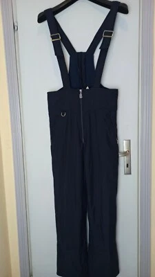 Bogner Para Hombre 34R Baberos de Nieve Negro Oscuro/Azul Invierno Esquí Snowboard Pantalones De Colección Foto 1 de 4