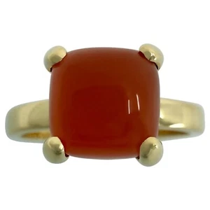 Tiffany & Co. Paloma Picasso Orange Chalcedony Sugar Stack Loaf 18k Gold Ring 7 - Picture 1 of 10
