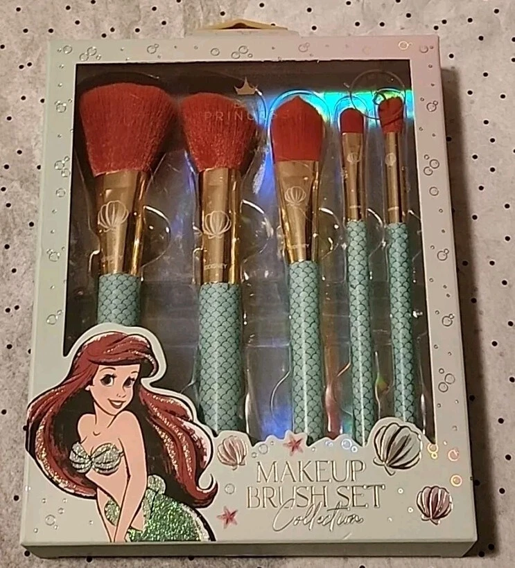 Disney Princess Ariel The Little Mermaid 5 Makeup Brushes Collection Set