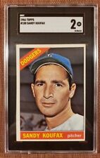 1966 Topps #100 Sandy Koufax Los Angeles Dodgers Original Baseball Card SGC 2