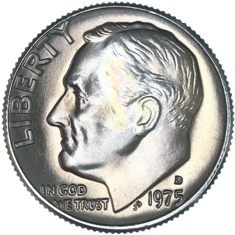 1975 D Roosevelt Dime BU US Coin Toned See Pics X706 Cover
