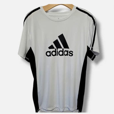 Adidas Niño Logo Performance Camiseta (BLANCO/NEGRO L 14/16)NWD Foto 1 de 4