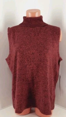 Suéter Joesphine Chaus Calabaza/Negro Mezcla Sin Mangas, Cuello Tortuga. Talla XL  Foto 1 de 4