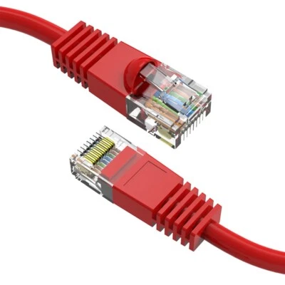 0.5FT Cat5E RJ45 Ethernet LAN Network UTP Snagless Patch Cable Pure Copper Red - Image 1 of 4
