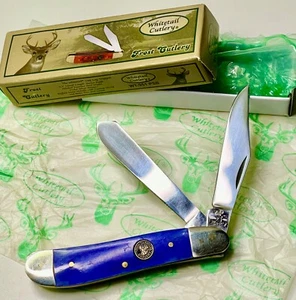 WHITETAIL CUTLERY 3.6" Long TRAPPER w/ BUFFALO HORN Handles -- ((NEW)) in BOX - Picture 1 of 21