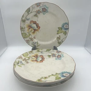 222 FIFTH " BELLA VISTA " DINNER PLATES - FLORAL - SET OF 4 - DISCONTINUED - EUC - Picture 1 of 8