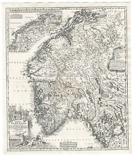 Antique Print-NORWAY-SWEDEN-Homann-1716