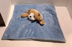 Carters Lovey Dog Puppy Security Blanket Brown White Blue Soft Baby Plush - Picture 1 of 4