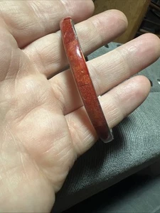 Hermoso Brazalete Brazalete Coral Rojo Tono Plata  - Imagen 1 de 5