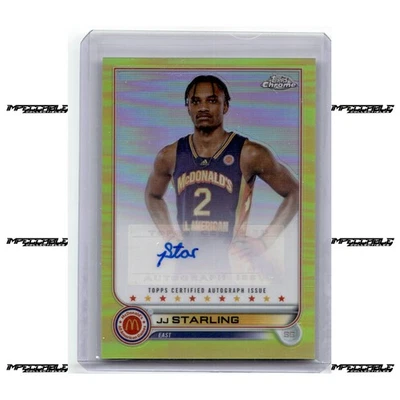 2022 Topps Chrome McDonald's A/A - Yellow #CA-JS JJ Starling Rookie Auto /75 - Image 1 of 2