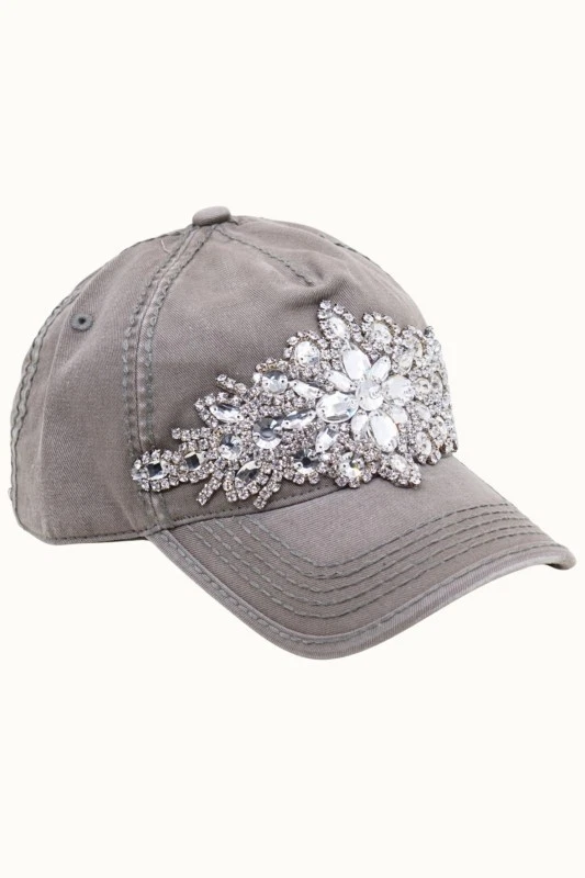 NWT Olive & Pique Bling Glitz Distressed Baseball Hat - Olive - Image 1 of 1