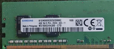 Desktop/ Server Memory 4x 4GB (16GB) PC4-2666V DIMM DDR4 - Image 1 of 2