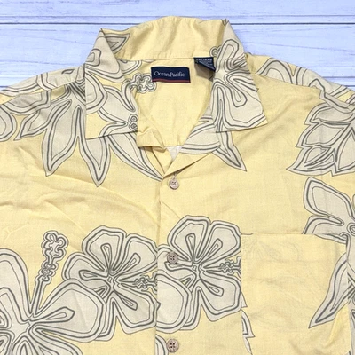 Camisa OP Ocean Pacific Para Hombres XXL Hawaiana Tropical Floral Botón De Colección Años 80 90 Foto 1 de 4