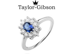 925 Sterling Silver Sapphire Blue Cluster ring sizes J K L M N O P Q R S T U - Picture 1 of 7
