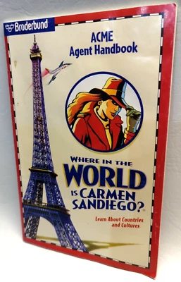 Where in the world is Carmen Sandiego User's Manual Acme Agent Handbook A++Game  - Image 1 of 4
