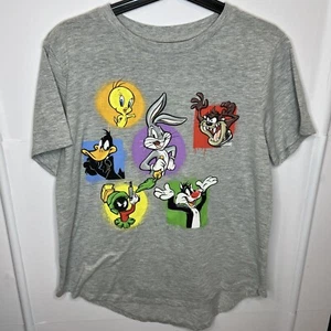 Looney Tunes T Shirt Juniors XL 15/17 Gray Graphic Print Bugs Bunny Short Sleeve - Picture 1 of 8