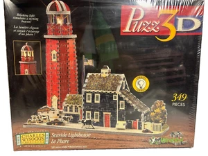 Puzzle, 349 Peice 3D Seaside Lighthouse Puzzle w/ Real Blinking Light Sealed! - Picture 1 of 11