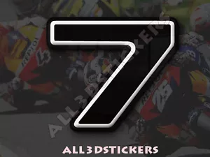 3D Stickers Resin Domed NUMBER 7 SEVEN - Color Black - 75 mm(3 inches) Adhesive - Picture 1 of 1