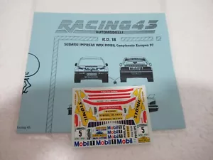 SUBARU IMPREZA WRX MOBIL CAM.EUROPEO 1997 RACING 43 RD.18 DECALS 1/43 - Foto 1 di 2