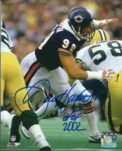 Autographed DAN HAMPTON "HOF 2002" 8x10 Chicago Bears photo w/ Show Ticket - Picture 1 of 1