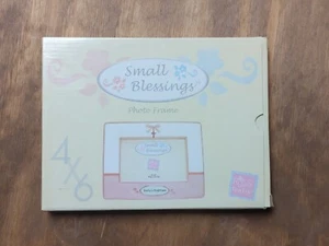 Russ Berrie Small Blessings Baptism Pink And White Girl Ceramic Picture Frame... - Picture 1 of 7