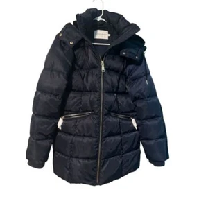 Rebecca Minkoff blu navy trapuntato puffer coat invernale caldo giacca con cappuccio taglia S NUOVO - Foto 1 di 6