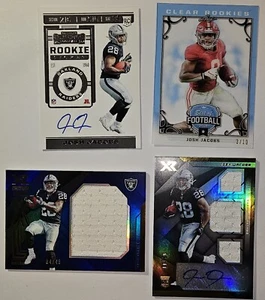 4 Josh Jacobs RC Contenders Rookie Ticket Auto Triple Patch XR /49 /10 /99 - Picture 1 of 6