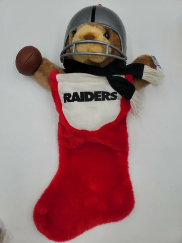 1993 NFL Raiders Teddy Bear Christmas Stocking Cover