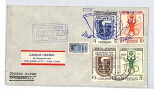 COLOMBIA FDC 1954 Cali Registered Air Mail USA New York{samwells}XT23 - Picture 1 of 12