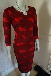 LOVE LABEL LIPSTICK RED BODYCON DRESS SIZE 10 IN STOCK CLEARANCE - Picture 1 of 2