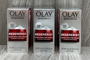 LOT OF 3 Olay Regenerist Micro-Sculpting Cream Hydrating Moisturizer 0.5 oz - Picture 1 of 1