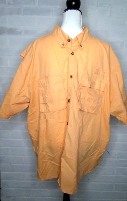 Rugged Earth Mens Button Down Shirt 3X Orange Vented Hiking Fishing Short Sleeve - Image 1 of 4