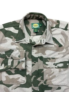 Cabela's Men's Size Medium Camouflage Camo Button Up Shirt Pockets Green Brown - Picture 1 of 4