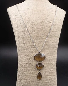 Collier en verre fumé à facettes - Imagen 1 de 3