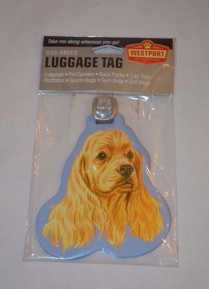 Set of 2 Westport Pet Company Brand Cute Dog Cocker Spaniel Luggage Tags