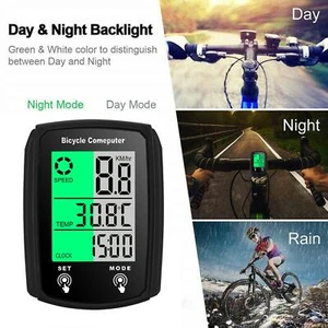 Wireless Mountain Bike Speed Computer Waterproof Bicycle UK Speedometer S6G2 - Picture 1 of 12
