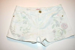 Candie's Girl White Floral Pattern Denim Shorts - Size Girl's 12 - Picture 1 of 6