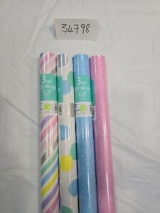 4 Rolls x 3mtr Gift Wrap Paper Roll Pastels 34798