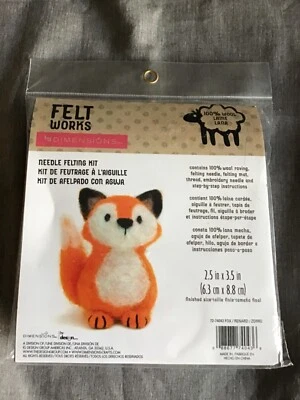 Dimensions Needle Felting Kit FOX 72-74043-  2.5x3.5 " Sealed New - Image 1 of 2
