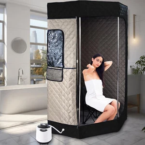 Portable Thickened 1200W 3L Full Size Personal Steam Sauna Home Spa DetoxTherapy - Picture 1 of 14