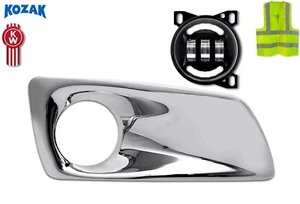 Chrome Plastic Fog Bezel and Black Full LED Fog Light Right Side Kenworth T660 - Bild 1 von 9